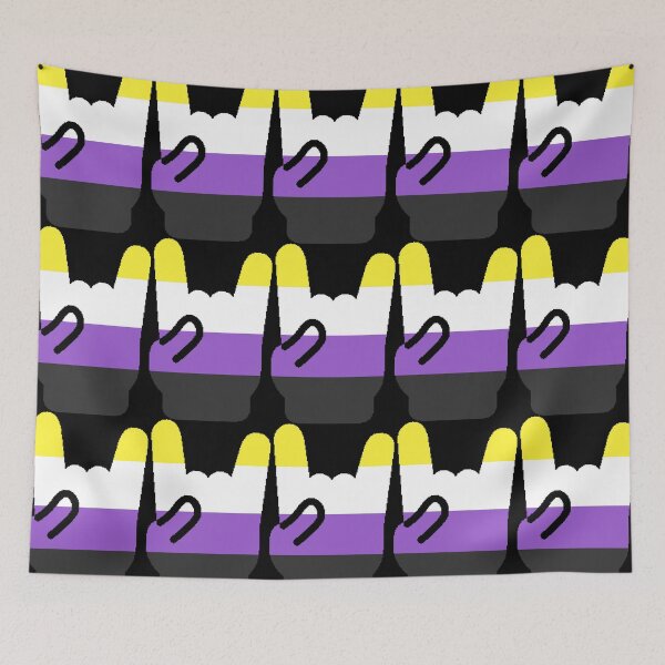 Item preview, Heavy Metal Symbol in Nonbinary Pride Flag Colors designed and sold by CaelanPride.