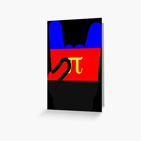 Heavy Metal Symbol in Polyamory Pride Flag Colors Greeting Card