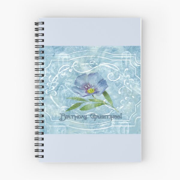 Item preview, Birthday Greetings On Blue Hand Painted Yupo Paper designed and sold by Sandra Foster.