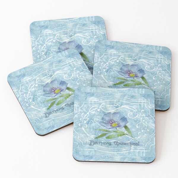 Item preview, Birthday Greetings On Blue Hand Painted Yupo Paper designed and sold by Sandra Foster.