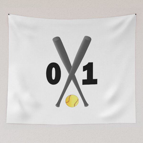 Item preview, Softball number 01 - zero one with bats and ball designed and sold by AllShirts21.