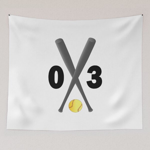Item preview, Softball number 03 - zero three with bats and ball designed and sold by AllShirts21.