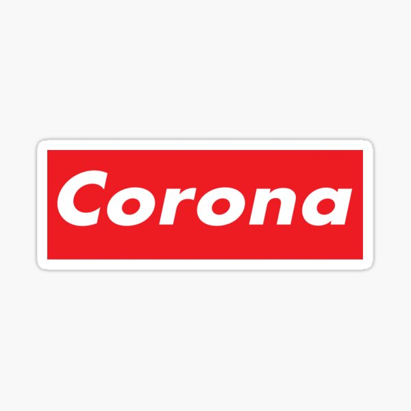 Corona Virus Supreme Logo Sticker