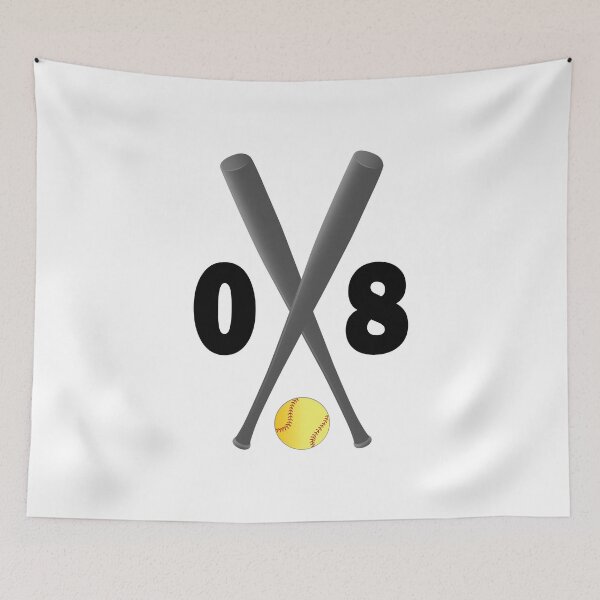 Item preview, Softball number 08 - zero eight with bats and ball designed and sold by AllShirts21.