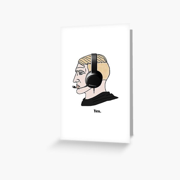 Gamer Chad Greeting Cards Redbubble