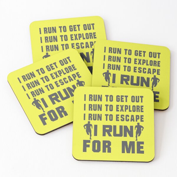 Item preview, I Run To Get Out, I Run To Explore, I Run To Escape, I Run For Me - Funny Running Quotes -  Black, Yellow, Gray, White - Marathoner Gift, Runner's Gift, Running Gift designed and sold by RaceRunnerz-.