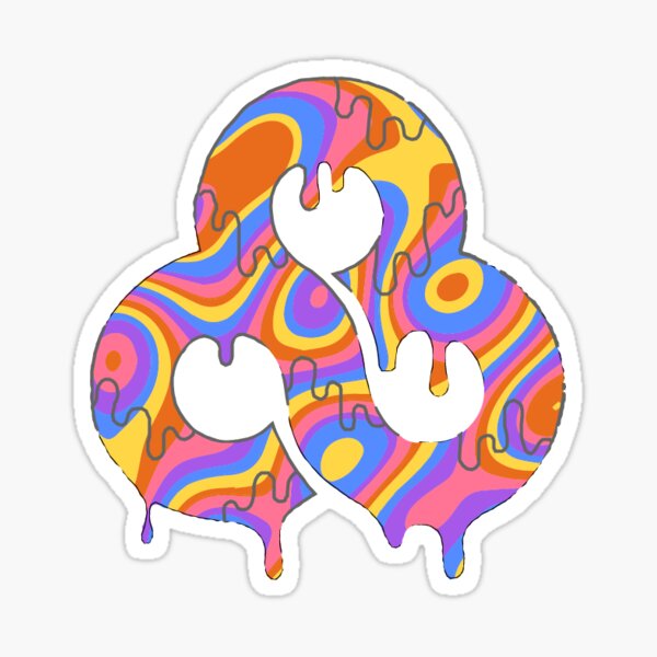 Vista previa del artículo con la obra «Bonnaroo Rainbow Drip Logo», diseñado y vendido por ARollDesign.