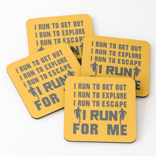 Item preview, I Run To Get Out, I Run To Explore, I Run To Escape, I Run For Me - Funny Running Quotes -  Black, Yellow, Gray, White - Marathoner Gift, Runner's Gift, Running Gift designed and sold by RaceRunnerz-.