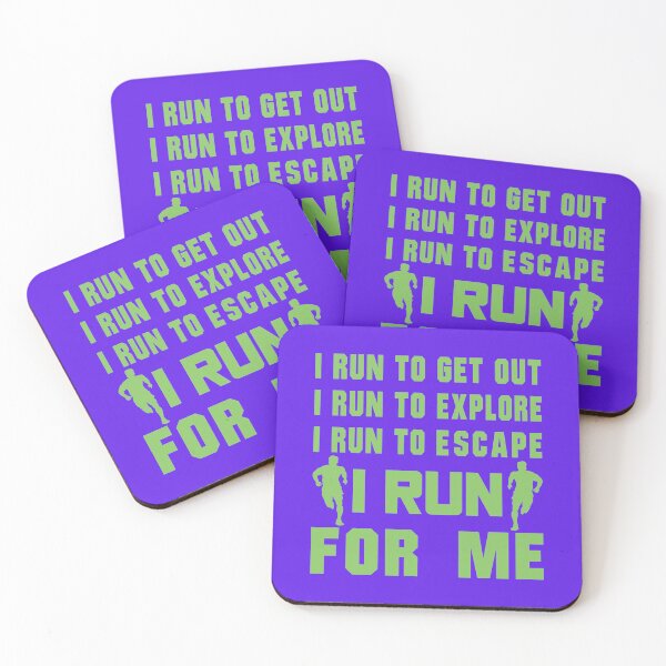 Item preview, I Run To Get Out, I Run To Explore, I Run To Escape, I Run For Me - Funny Running Quotes -  Green, Violet, Gray, White - Marathoner Gift, Runner's Gift, Running Gift designed and sold by RaceRunnerz-.