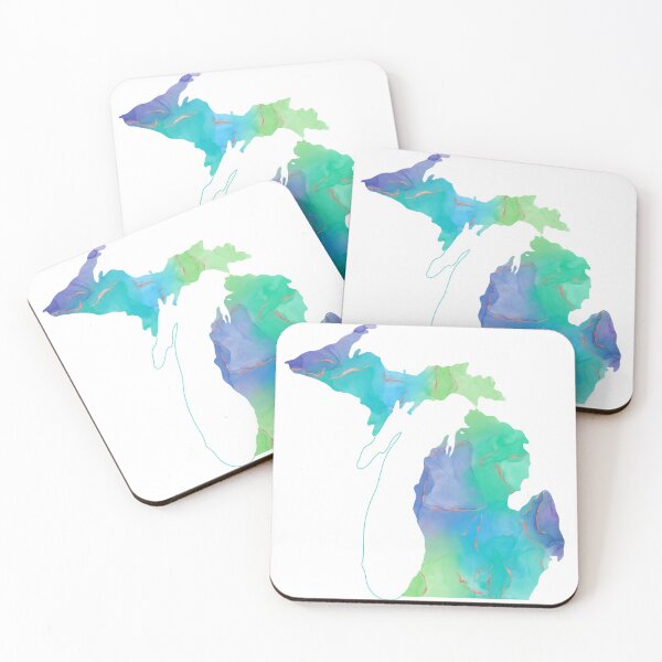 Item preview, Michigan in Alcohol Ink with Lake Michigan designed and sold by BellaLouDesigns.