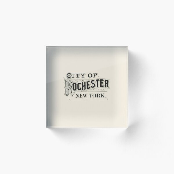 City of Rochester, New York (Atlas Typography) Acrylic Block