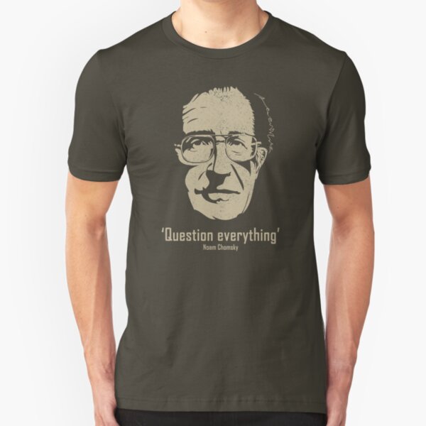Noam Chomsky Question Everything (distressed) Slim Fit T-Shirt