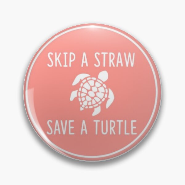 Item preview, Skip a straw save a turtle pink design designed and sold by stickerdesignss.