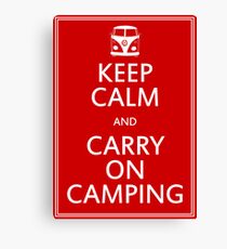 Keep Calm and Carry On Camping - Splitty Canvas Print