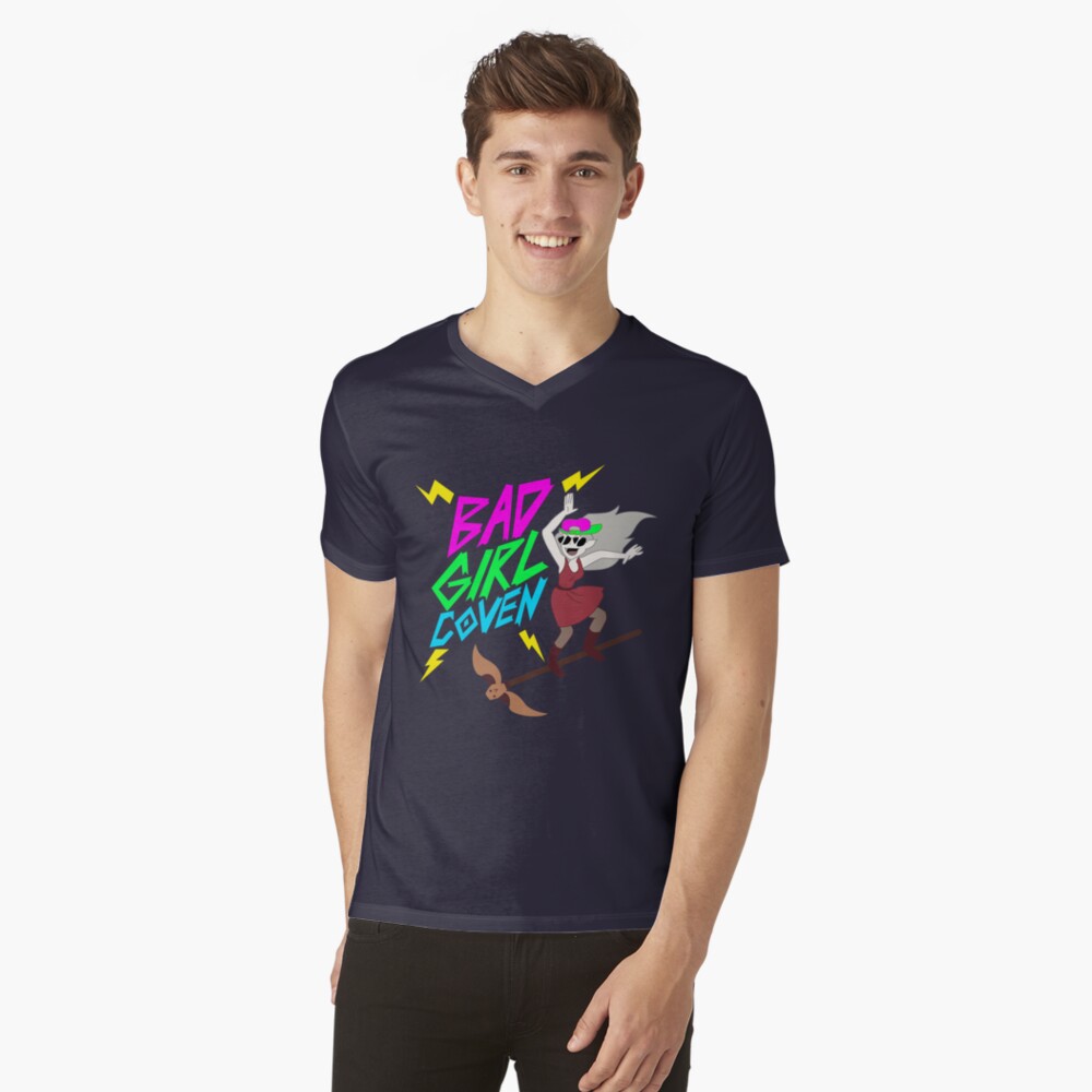 Vista previa del artículo con la obra «Camiseta de cuello en V», diseñado y vendido por Sharkanakronism.