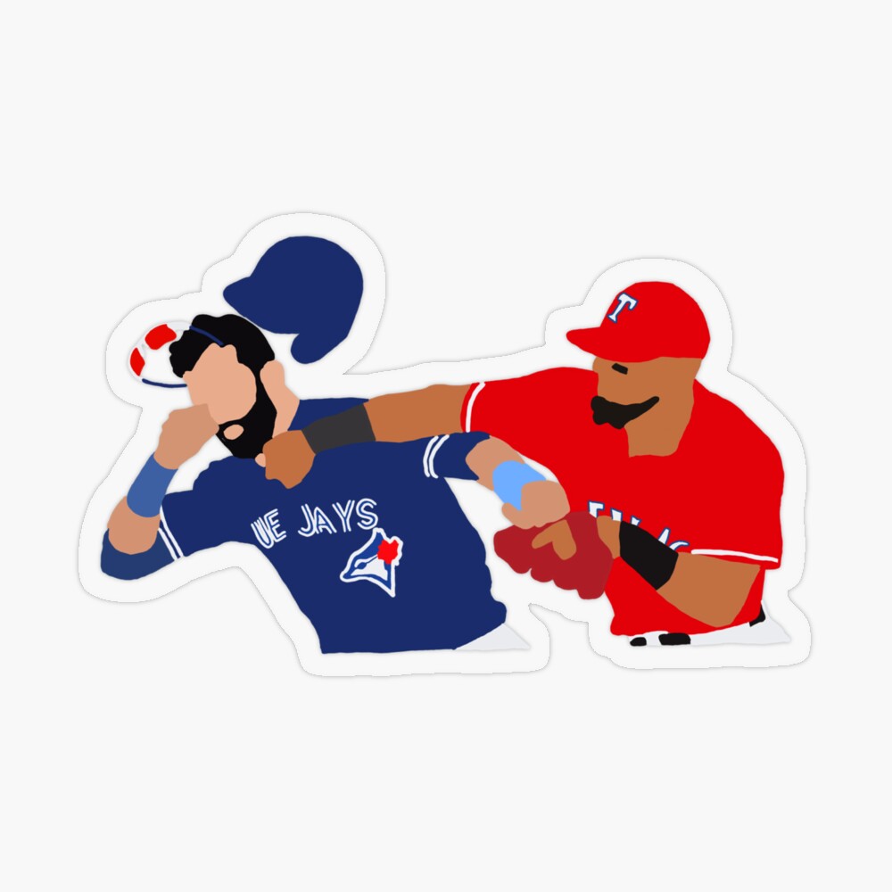 Rougned Odor Punching Jose Bautista Canvas - Canvas Art