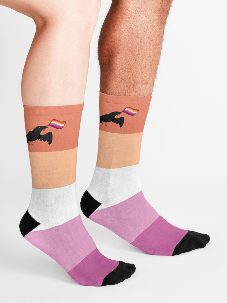 Pride Corvids Lesbian New Socks By Draweththeraven