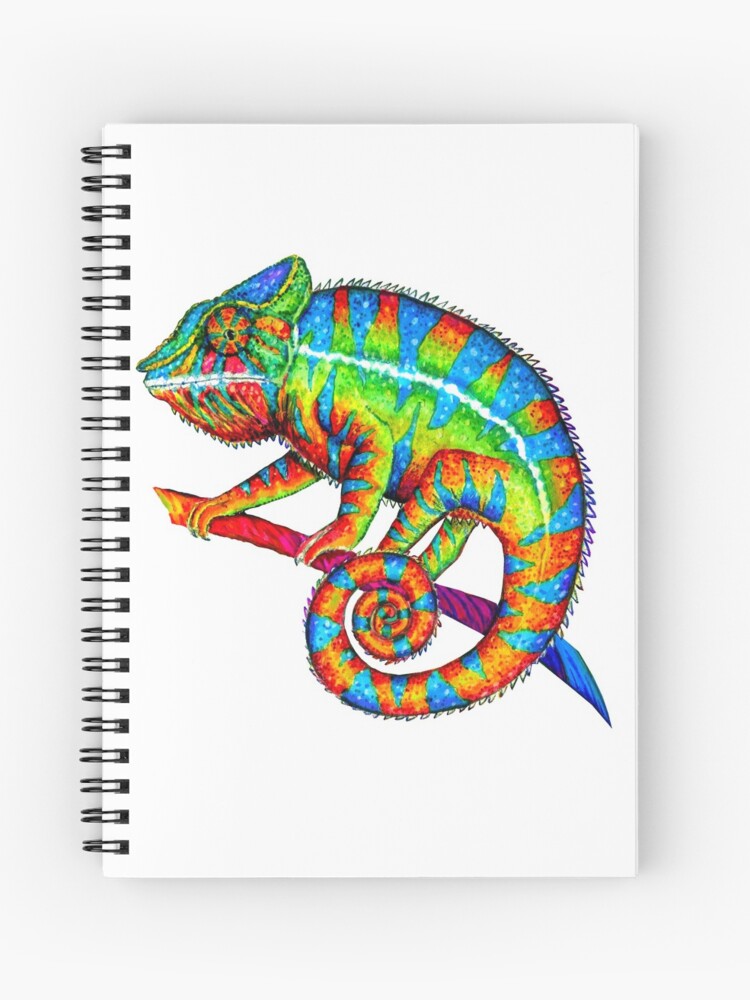 Colorful Rainbow Panther Chameleon Spiral Notebook By Lioncrusher Redbubble