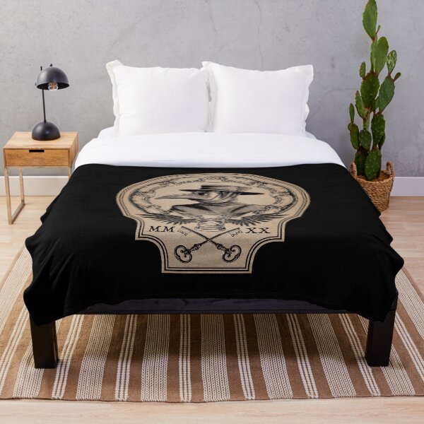 Vintage Plague Doctor Throw Blanket