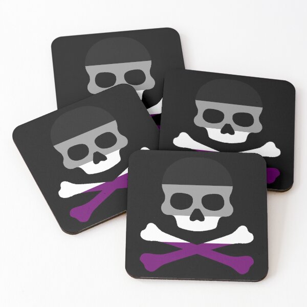 Item preview, Pirate Jolly Rodger in Asexual Pride Flag Colors designed and sold by CaelanPride.