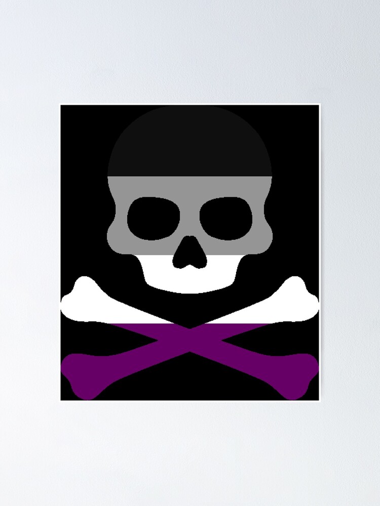 Pirate Jolly Rodger In Asexual Pride Flag Colors Poster By Caelanpride Redbubble 9055