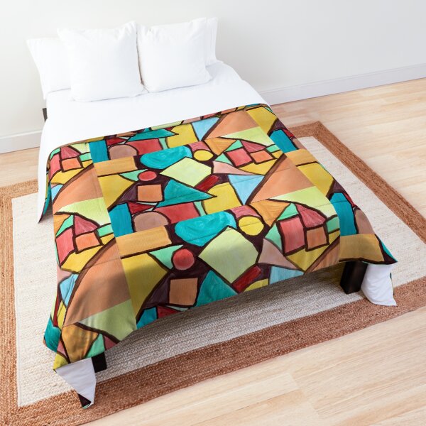 "Conundrum" abstract watercolor painting Comforter