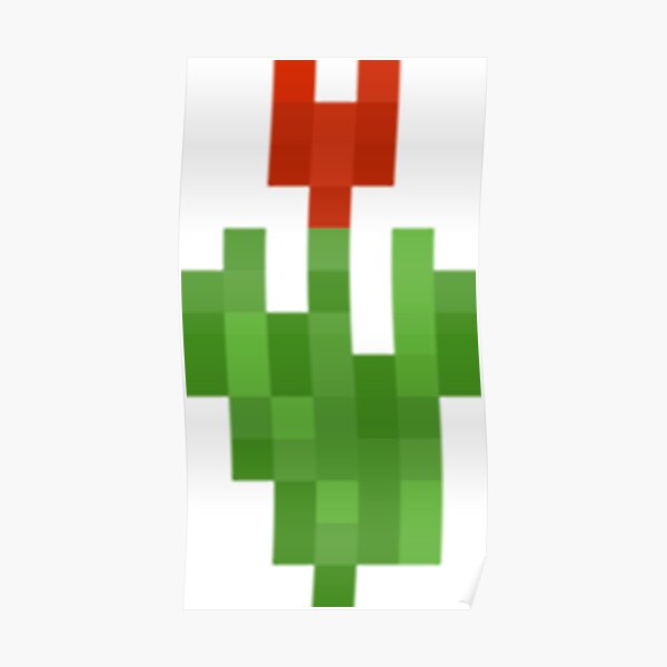Póster «Flor de tulipán rojo de Minecraft» de Tumblestwo | Redbubble