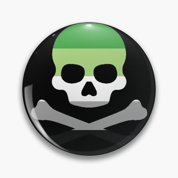 Item preview, Pirate Jolly Rodger in Aromantic Pride Flag Colors designed and sold by CaelanPride.