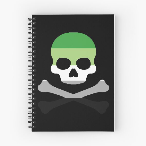 Item preview, Pirate Jolly Rodger in Aromantic Pride Flag Colors designed and sold by CaelanPride.