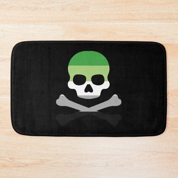 Item preview, Pirate Jolly Rodger in Aromantic Pride Flag Colors designed and sold by CaelanPride.