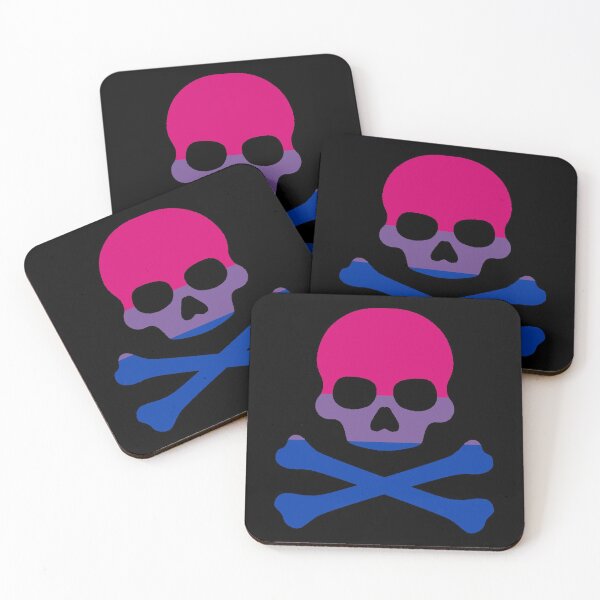 Item preview, Pirate Jolly Rodger in Bisexual Pride Flag Colors designed and sold by CaelanPride.