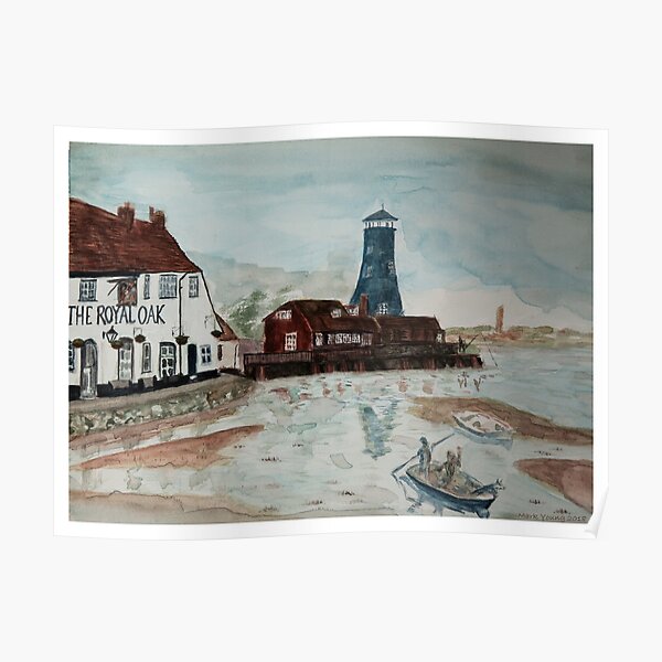 The Royal Oak Pub and old Mill Langston Poster