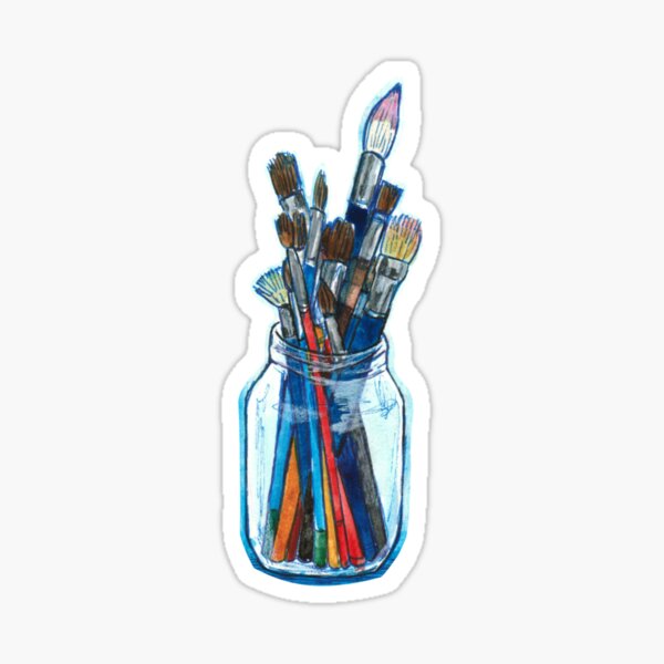 Paintbrushes In a Jar Sticker