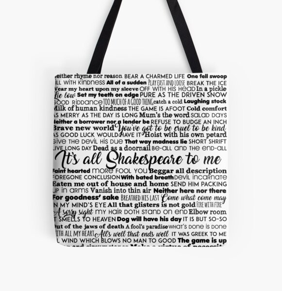 It's all Shakespeare To Me (Dark Version) All Over Print Tote Bag