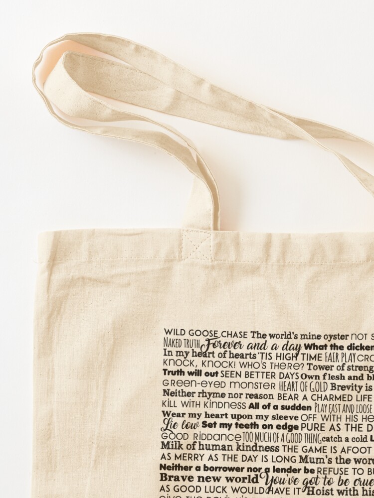 Tote Bag, It's all Shakespeare To Me (Dark Version) designed and sold by Styled Vintage