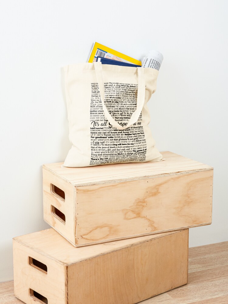 Thumbnail 4 of 5, Tote Bag, It's all Shakespeare To Me (Dark Version) designed and sold by Styled Vintage.