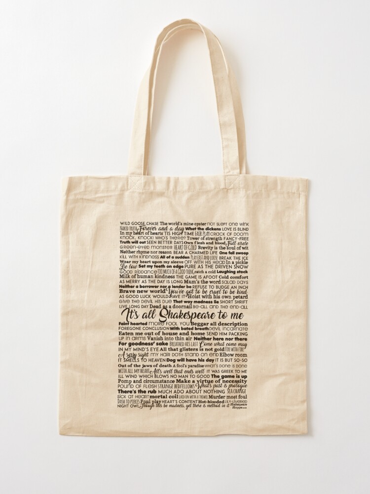 Thumbnail 2 of 5, Tote Bag, It's all Shakespeare To Me (Dark Version) designed and sold by Styled Vintage.