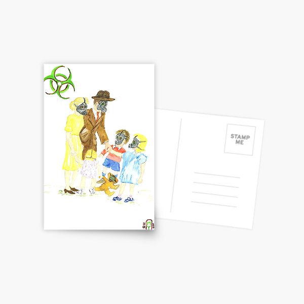 Dick and Jane Surviving the Pandemic Apocylipse Postcard