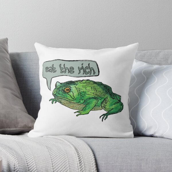 Eat the Rich Toad Throw Pillow