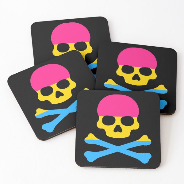 Item preview, Pirate Jolly Rodger in Pansexual Pride Flag Colors designed and sold by CaelanPride.