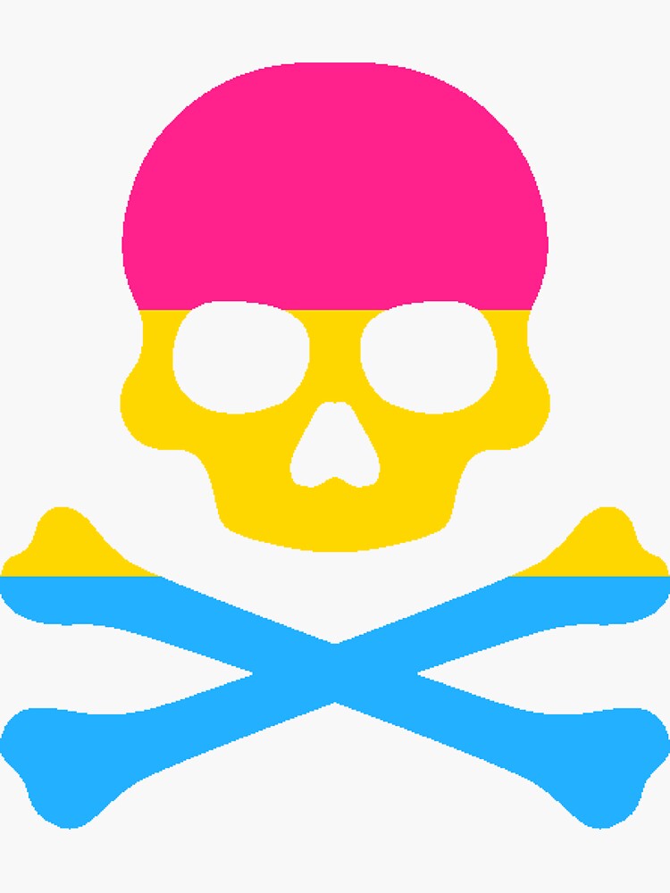 Pirate Jolly Rodger In Pansexual Pride Flag Colors Sticker For Sale By Caelanpride Redbubble 1885