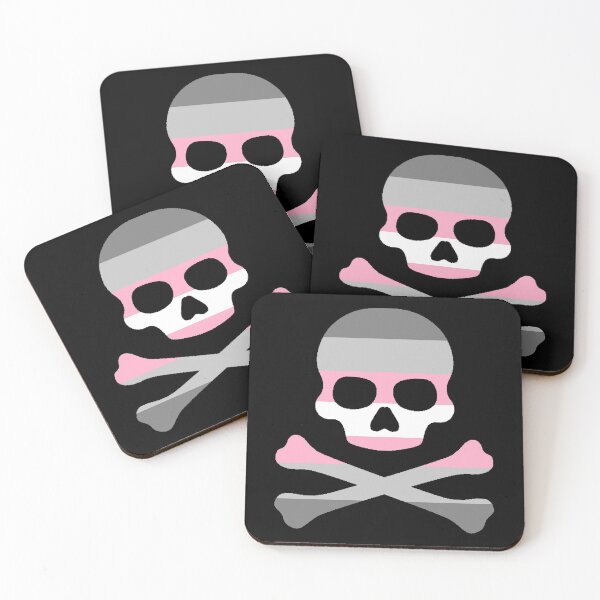 Item preview, Pirate Jolly Rodger in Demigirl Pride Flag Colors designed and sold by CaelanPride.