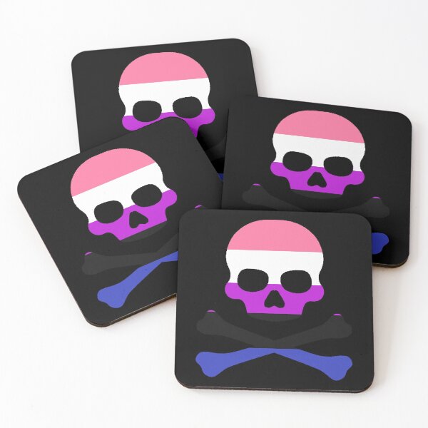 Item preview, Pirate Jolly Rodger in Genderfluid Pride Flag Colors designed and sold by CaelanPride.