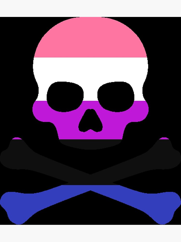 Pirate Jolly Rodger In Genderfluid Pride Flag Colors Poster For Sale By Caelanpride Redbubble 6050