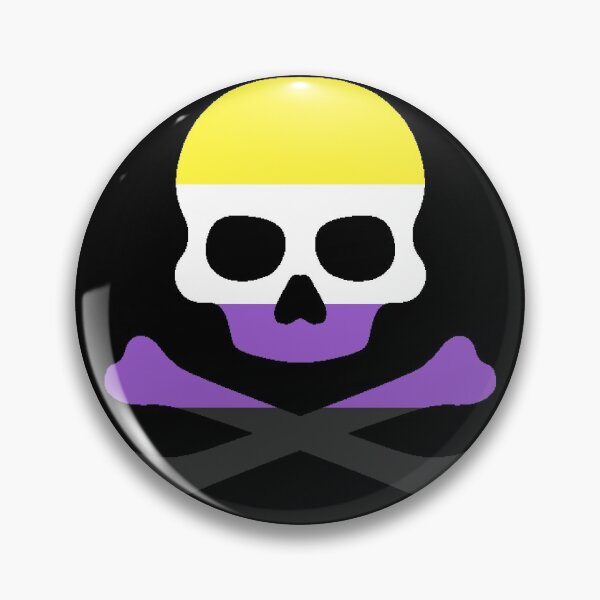 Item preview, Pirate Jolly Rodger in Nonbinary Pride Flag Colors designed and sold by CaelanPride.