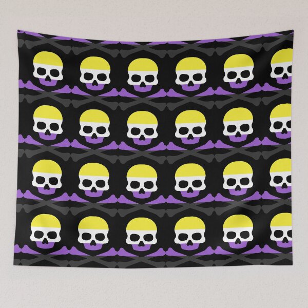 Item preview, Pirate Jolly Rodger in Nonbinary Pride Flag Colors designed and sold by CaelanPride.
