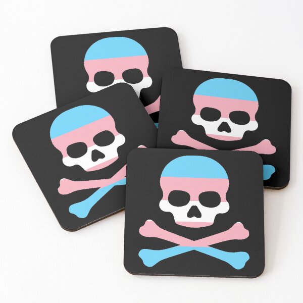 Item preview, Pirate Jolly Rodger in Transgender Pride Flag Colors designed and sold by CaelanPride.