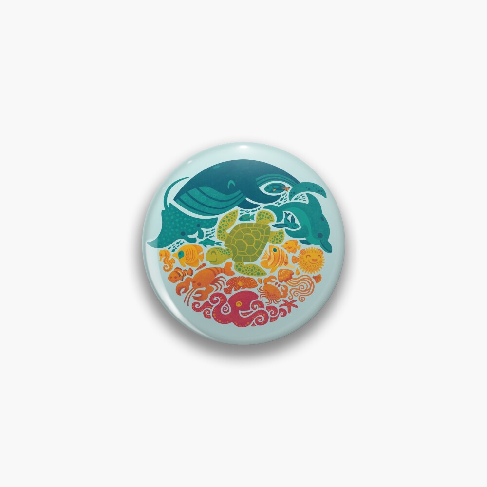 Aquatic Rainbow (light blue) Pin