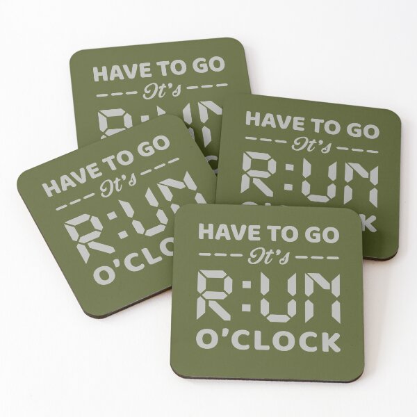 Item preview, Have To Go It's RUN o'clock - Funny Running Quotes -  Marine Green, Army Green, Gray, White - Marathoner Gift, Runner's Gift, Running Gift designed and sold by RaceRunnerz-.