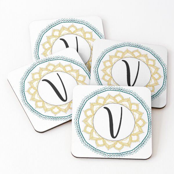 Item preview, "V" initial mandala designed and sold by kayleetubbs.